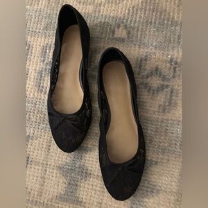 Ann Taylor Black Lace Flats